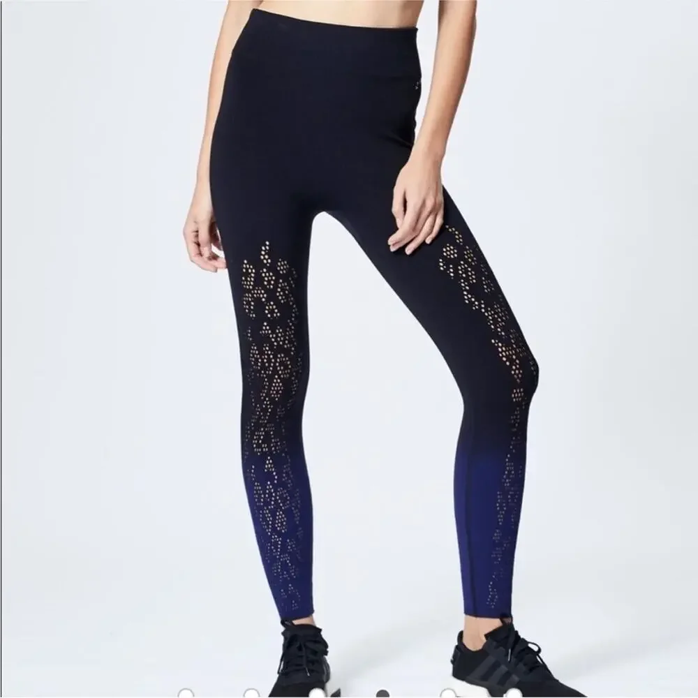 Varley Dover dip dye legging black ombré blue Yoga Active Size XXS XS
